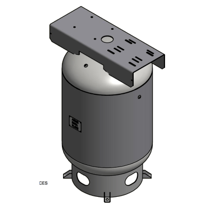 120 Gallon Air Tank with Skirt & Top Plate Vertical ASME 200 PSI | A10047