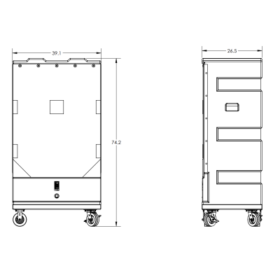 BONAIR Plastics PB25, 25 Cubic Feet Large Upright Freezers, OD 39.1 x 26.5 x 74.2, ID 34 x 21 x 57.5, 200 lbs. 