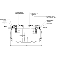 NORWESCO 43520, 750 With Septic Adapters, Below Ground Low Profile Septic Tank, Single Compartment