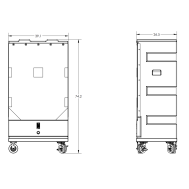 BONAIR Plastics PB25, 25 Cubic Feet Large Upright Freezers, OD 39.1 x 26.5 x 74.2, ID 34 x 21 x 57.5, 200 lbs. 