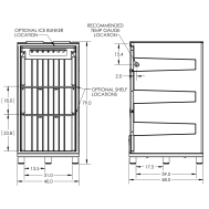BONAIR Plastics PB55, 55 Cubic Feet, Large Upright Freezers, OD 39.1 x 26.5 x 74.2, ID 42.75 x 31 x 66.25, 334 lbs. 