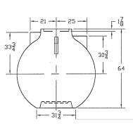 NORWESCO 40856, 550 Cistern Sphere, Legacy Cistern Tanks, 64