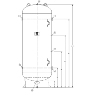 T400V-200, 400 Gallon Vertical Air Tank, 200 PSI, ASME Coded, Quincy Compressor
